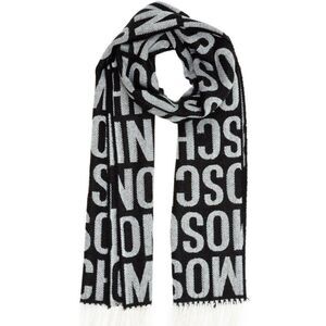 Moschino Men's Black & Grey Shawl Stole Wool Winter Scarf